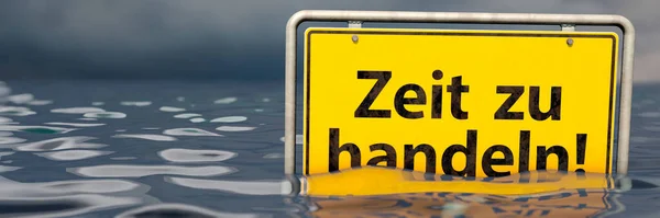 Niemiecki Znak Miejsca Zeit Handeln Czas Działanie — Zdjęcie stockowe