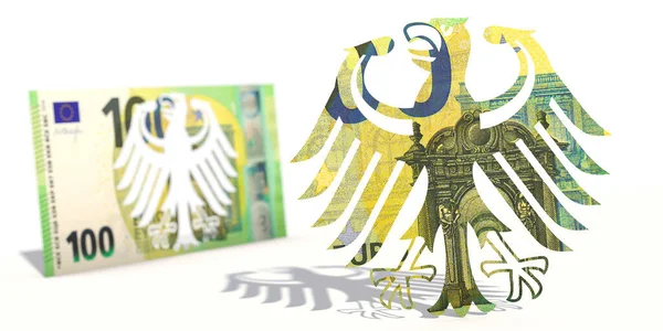 Para (Euro notları) ve Almanya federal kartalı