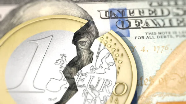 Αποσβέσεις Του Ευρώ Έναντι Του Δολαρίου Ηπα — Φωτογραφία Αρχείου