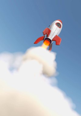 Kalkış - Portre biçiminde roket fırlatılıyor