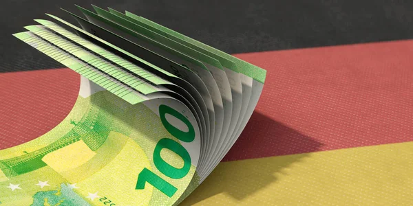 Eurobankbiljetten Onder Duitse Vlag — Stockfoto
