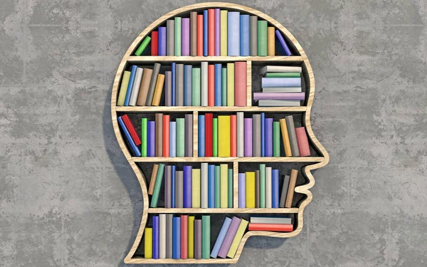 Bookshelf in head shape - World of knowledge