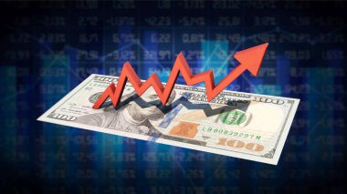 Dolar banknotunda yükselen grafik