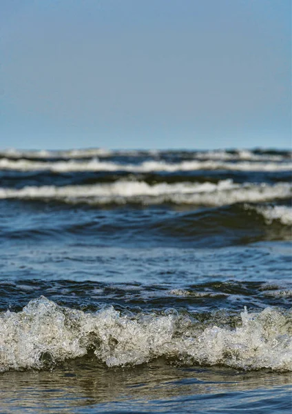 Sea Waves Cloudless Sky Background — Stock Photo, Image