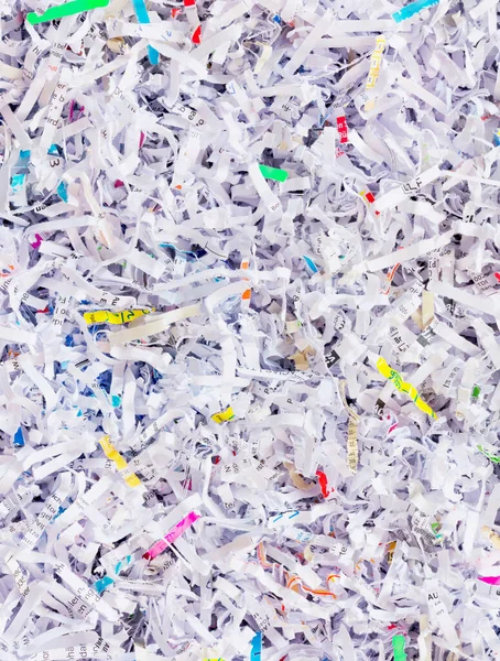 Top View Shredded Documents Portrait Format — Stock Photo, Image
