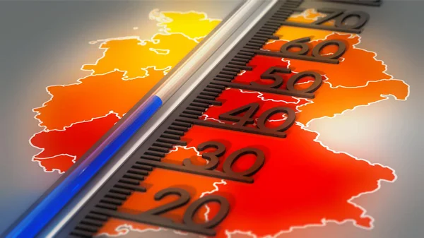 Thermometer Temperature Map Germany — Stock fotografie