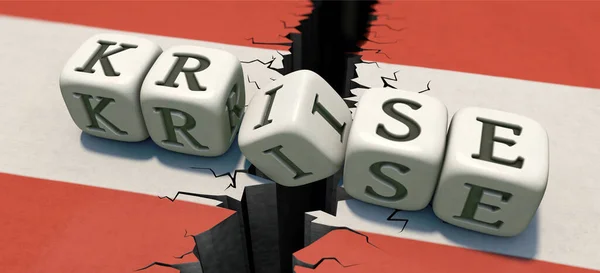 오스트리아의 Krise Crisis 주사위 — 스톡 사진