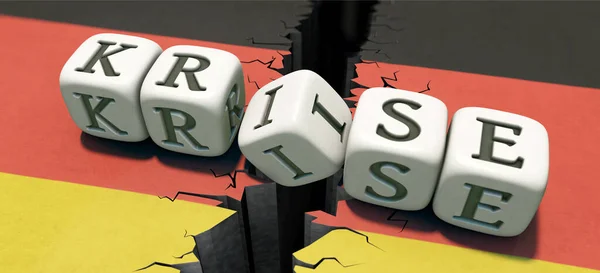 Germany Crisis White Dices German Word Krise Crisis — Stockfoto