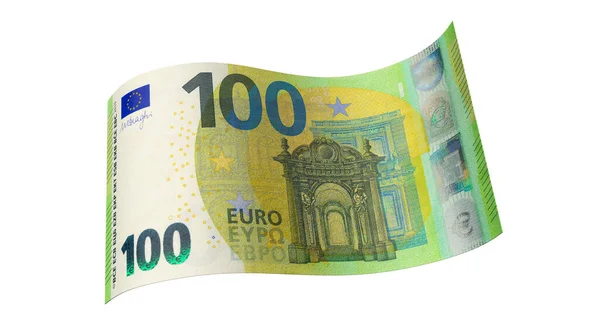 Nowy Banknot 100 Euro Izolowany — Zdjęcie stockowe