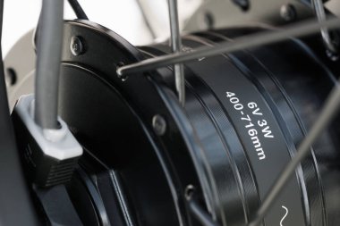 Closeup of modern hub dynamo