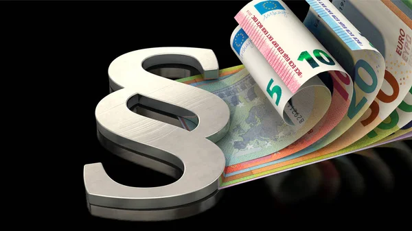 Paragraaf Symbool Eurobiljetten — Stockfoto