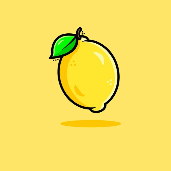 Lemon Leaves Fresh Citrus Fruit — Vector de stock