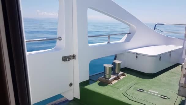 Video Vista Dal Ponte Uno Yacht Lusso Mare Linea Dell — Video Stock