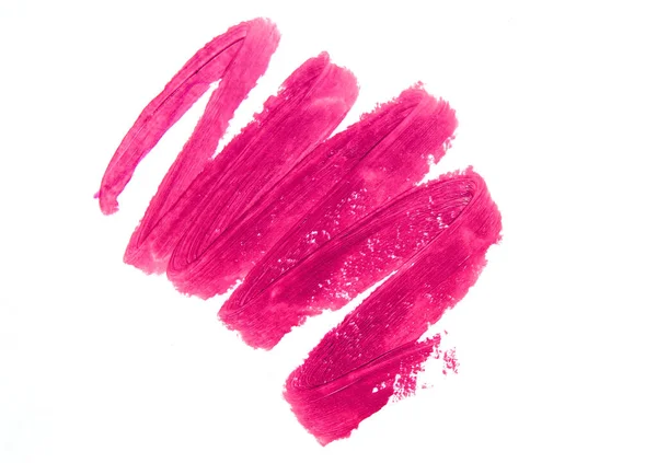 粉红的唇膏涂在白色的背景上 — 图库照片