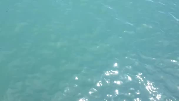 Video Nahaufnahme Blauer Wellen Auf Der Ruhigen Oberfläche Des Ozeanwassers — Stockvideo
