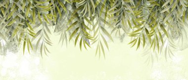 tropical palm leaves on a white background. vector illustration