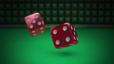 Bir çift kırmızı zarlar keçeli masaya düşer ve yılan gözlerine yuvarlanır..