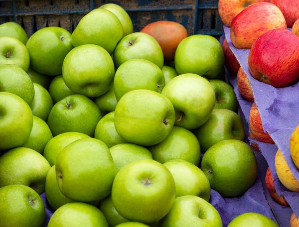 green apples at farmers\' market