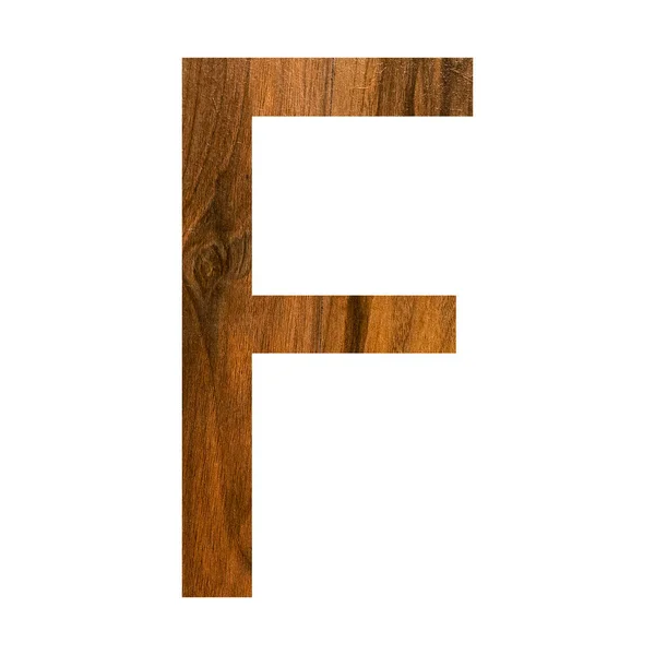 大文字F 木の質感 白の背景 — ストック写真