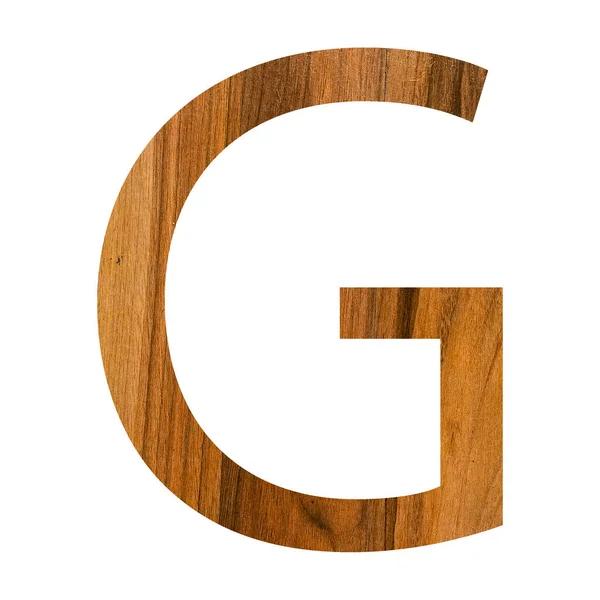 木の質感の文字G 白の背景 — ストック写真