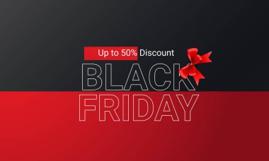 Kara Cuma Süper Satış. Yeni yıl ve Noel yaratıcı tasarımı. 3B vektör illüstrasyonu