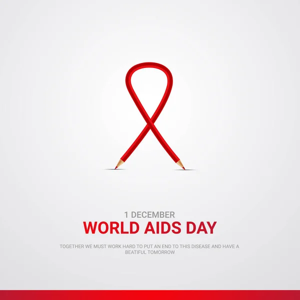 世界艾滋病日 有世界彩带的创意概念 — 图库矢量图片