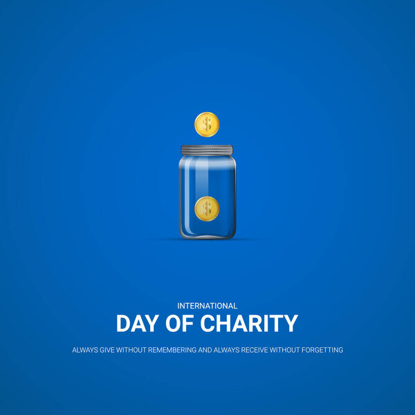 International Day of Charity, 3D illustration design.