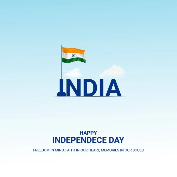 Dzień Niepodległości Indie Sierpnia Wektor Projektu — Wektor stockowy