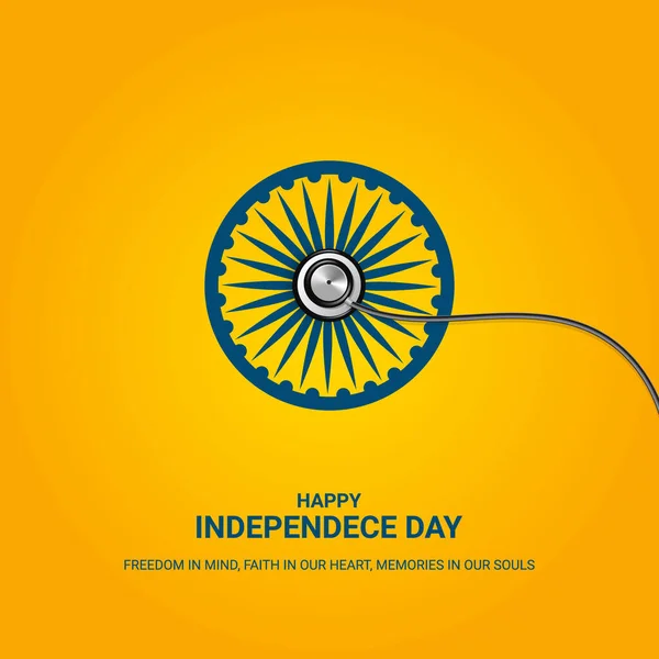 Giorno Dell Indipendenza India Agosto Progettazione Vettoriale — Vettoriale Stock