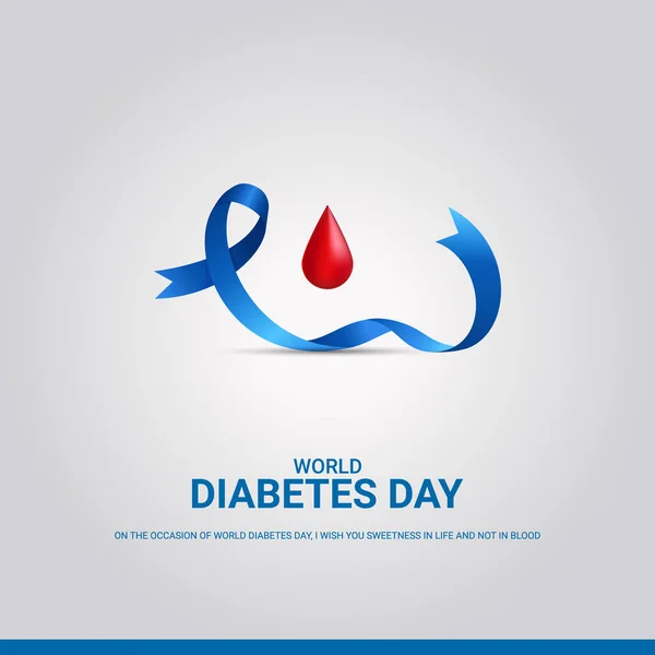 World Diabetes Day Creative Ads Illustration — Stock Vector
