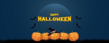 Sosyal medya için Cadılar Bayramı Yaratıcı afiş tasarımı. 3B illüstrasyon.