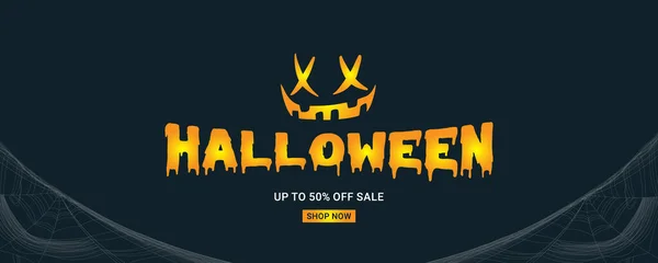 Halloween Creativo Banner Design Social Media Illustrazione — Vettoriale Stock