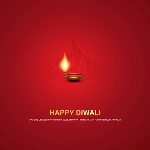 Diwali Festivali 3 boyutlu illüstrasyon.