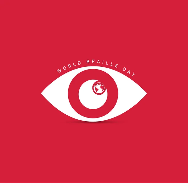 Mutlu Dünya Braille Günü vektör illüstrasyonu. Tebrik kartları, posterler, afişler için uygun.