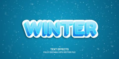 Kış 3d düzenlenebilir metin efekti şablonu