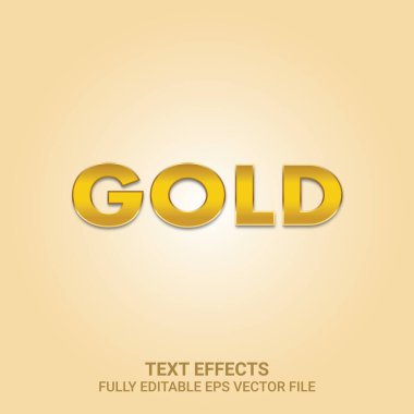 Altın 3B düzenlenebilir metin efekti şablonu