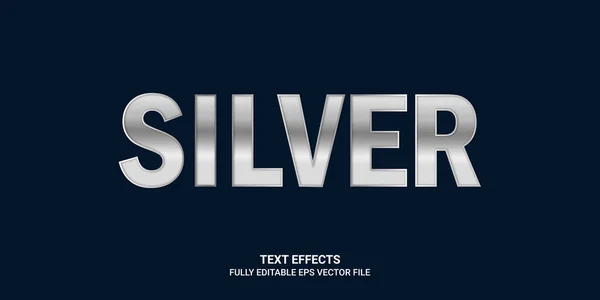 Gümüş 3B düzenlenebilir metin efekti şablonu