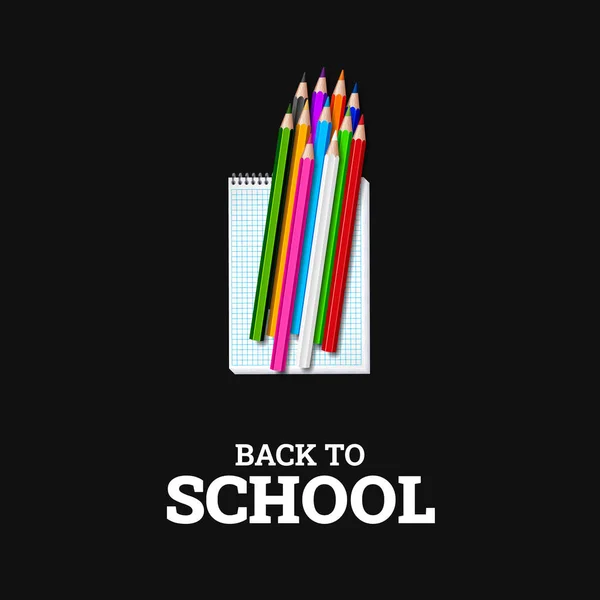 Back School School Background Hand Drew School Supplies Concept — Stock Vector