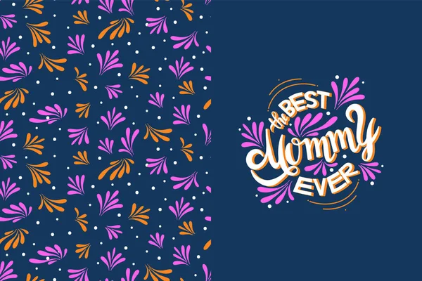 En iyi anne, soyut, dikişsiz vektör desenli el yazısı posteri asıyor. Tebrik kartı ve afiş şablonu için güzel vektör çizimleri. Anneler Günün kutlu olsun. El yazısı logo..