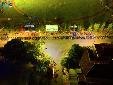 Gökyüzünden manzaralı şehir manzarası