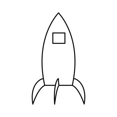 Beyaz izolasyonlu sanat & roket çizimi