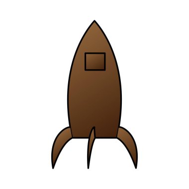 Beyaz izolasyonlu sanat & roket çizimi