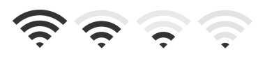 Wifi sinyal simgesi. Kablosuz internet ağı çizim sembolü. Wlan bölge vektörünü imzala.
