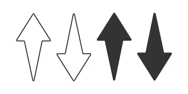 Omhoog Pijl Naar Beneden Pictogram Abstracte Knop Illustratie Symbool Wijzerplaatvector — Stockvector