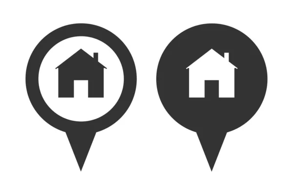 Pinnen Sie Das Home Point Symbol Geolocation Haus Illustration Symbol — Stockvektor