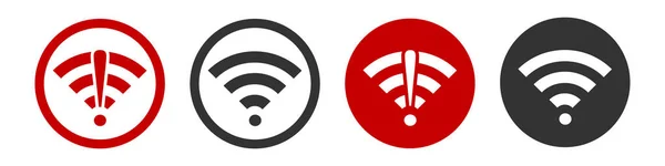 没有Wifi图标 坏的和好的连接信号互联网图解符号 签名错误 连接网络向量 — 图库矢量图片
