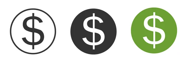 美元硬币图标 美国的现金图解符号 签名货币向量 — 图库矢量图片