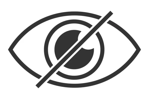 Non Guardare Icona Dell Occhio Simbolo Nascosto Dell Illustrazione Dell — Vettoriale Stock