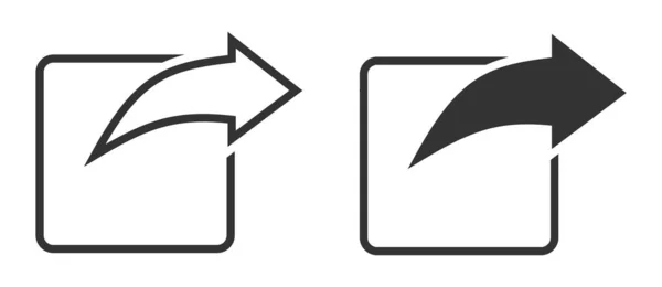 Nuevo Icono Enlace Página Flecha Cuadrada Curva Símbolo Ilustración Firmar — Archivo Imágenes Vectoriales