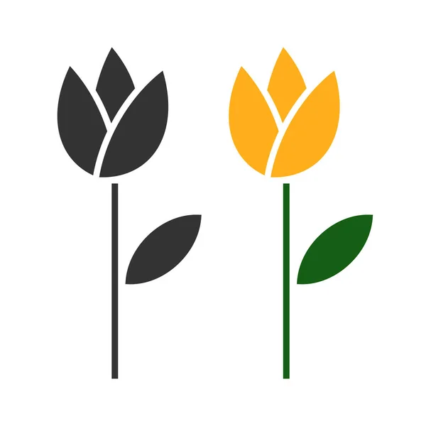 郁金香图标 花的图解符号 签名花束向量 — 图库矢量图片